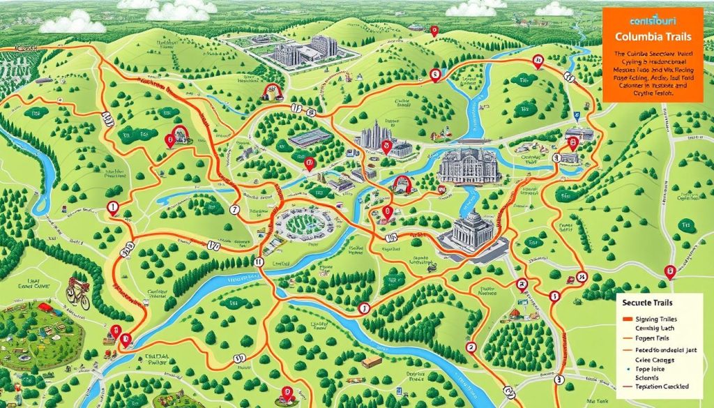 Columbia Missouri cycling trails map Columbia Missouri cycling trails map
