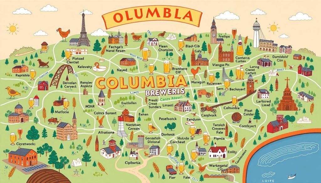 Columbia brewery map