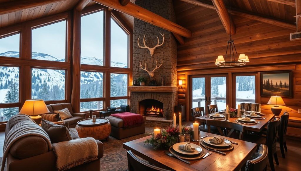 Cozy mountain lodge interior Cozy mountain lodge interior