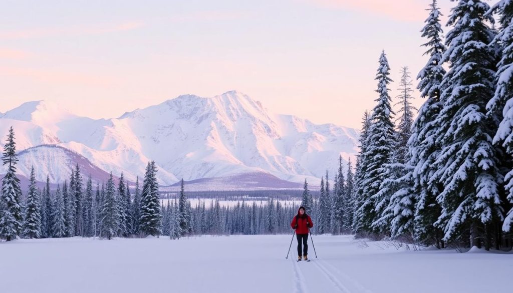 Cross-country skiing in Denali National Park Cross-country skiing in Denali National Park