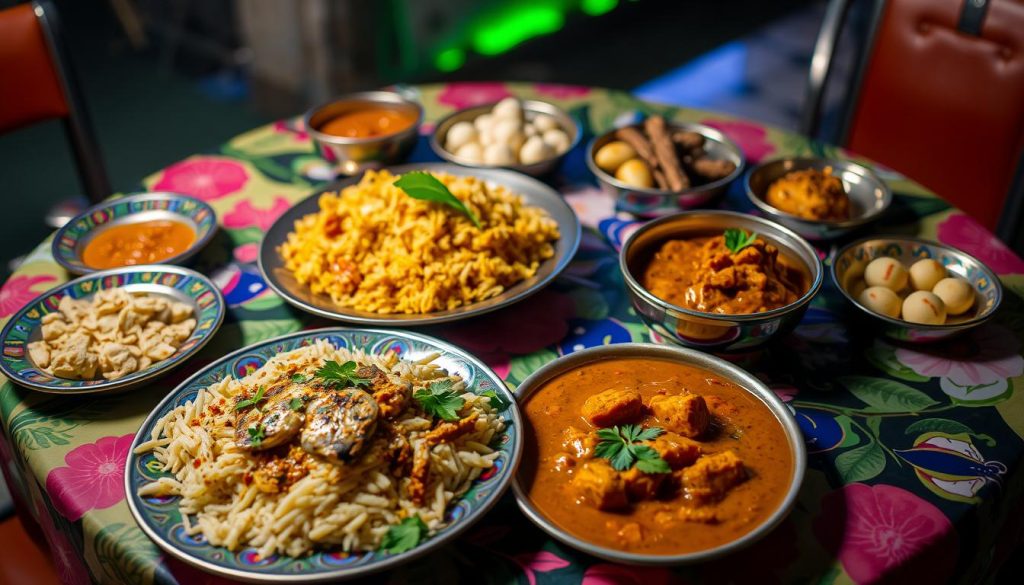 Dhaka cuisine showcasing traditional Bangladeshi dishes Dhaka cuisine showcasing traditional Bangladeshi dishes