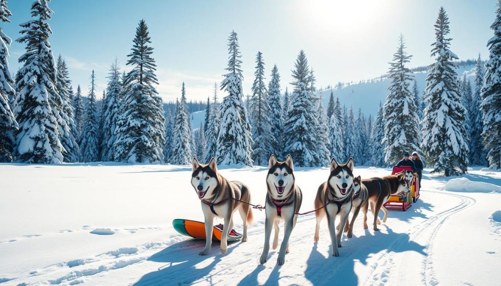 Dog sledding winter vacation Dog sledding winter vacation