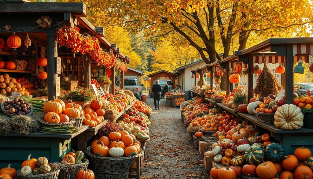 Fall harvest markets with seasonal ingredients