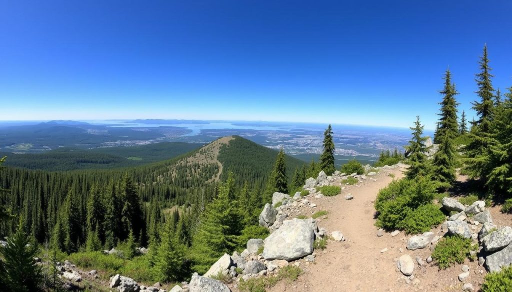 Flattop Mountain hiking trail with scenic views in Anchorage