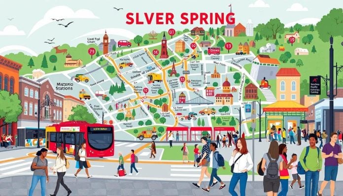 How is the public transportation system in Silver Spring for tourists?