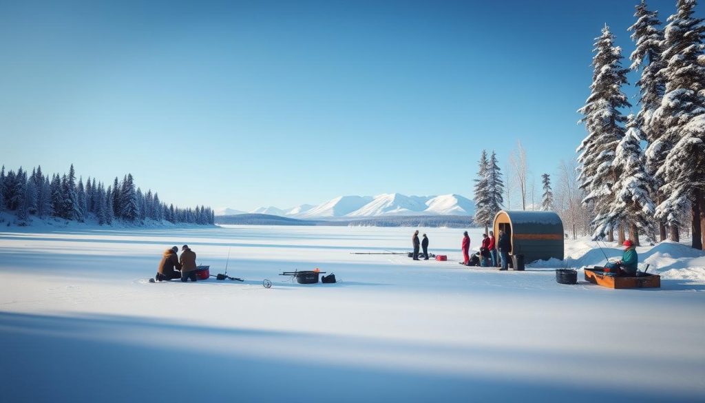 Ice fishing in Fairbanks