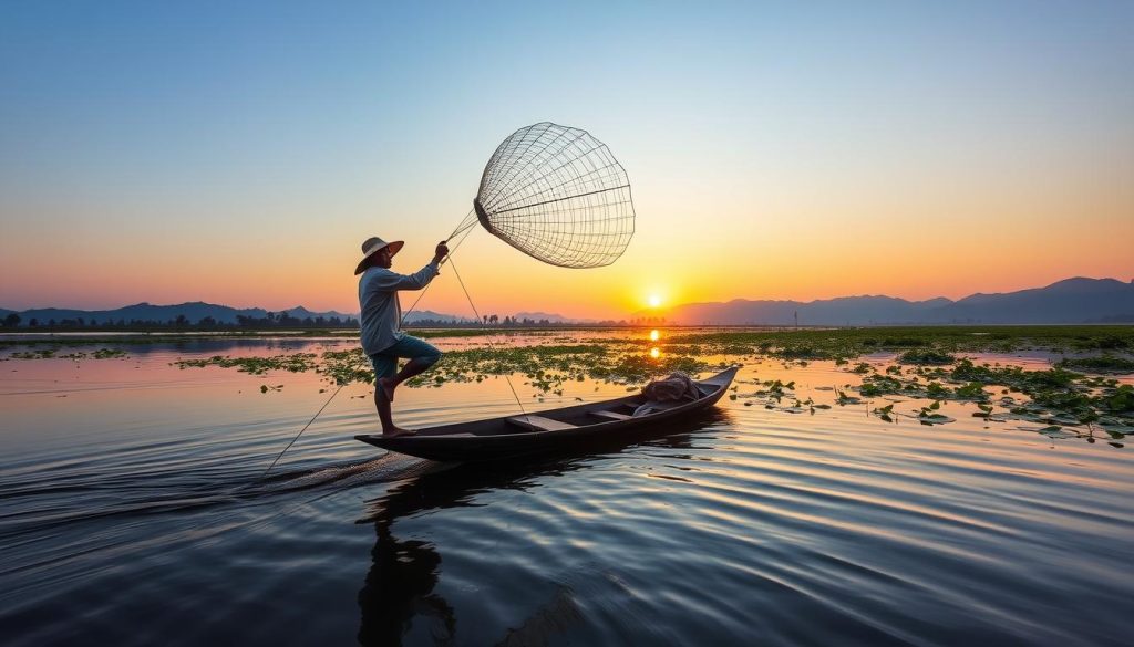 Intha fishing technique Intha fishing technique