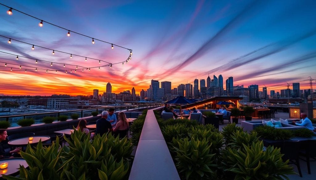 Kansas City cityscape rooftop bars