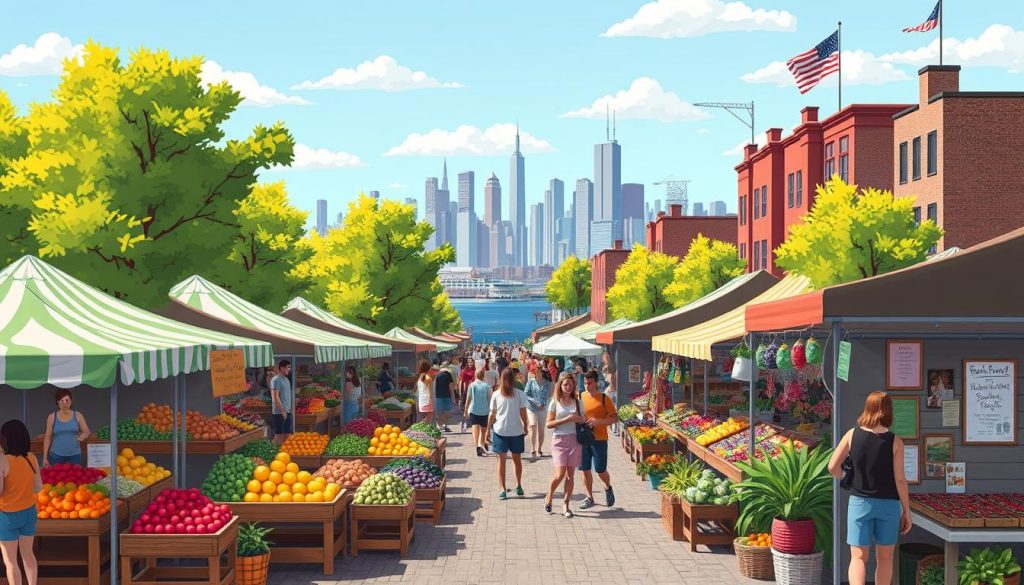 Location of farmers markets in Hoboken