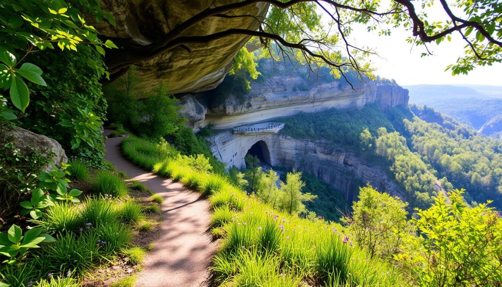 Mammoth Cave trails with picturesque views