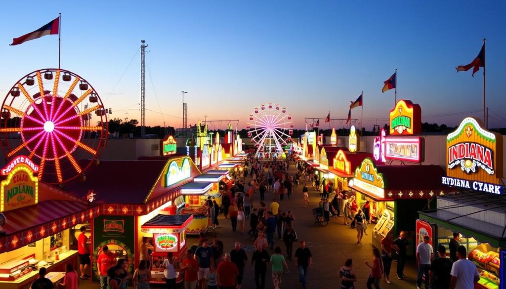 Midway attractions at the Indiana State Fair Midway attractions at the Indiana State Fair