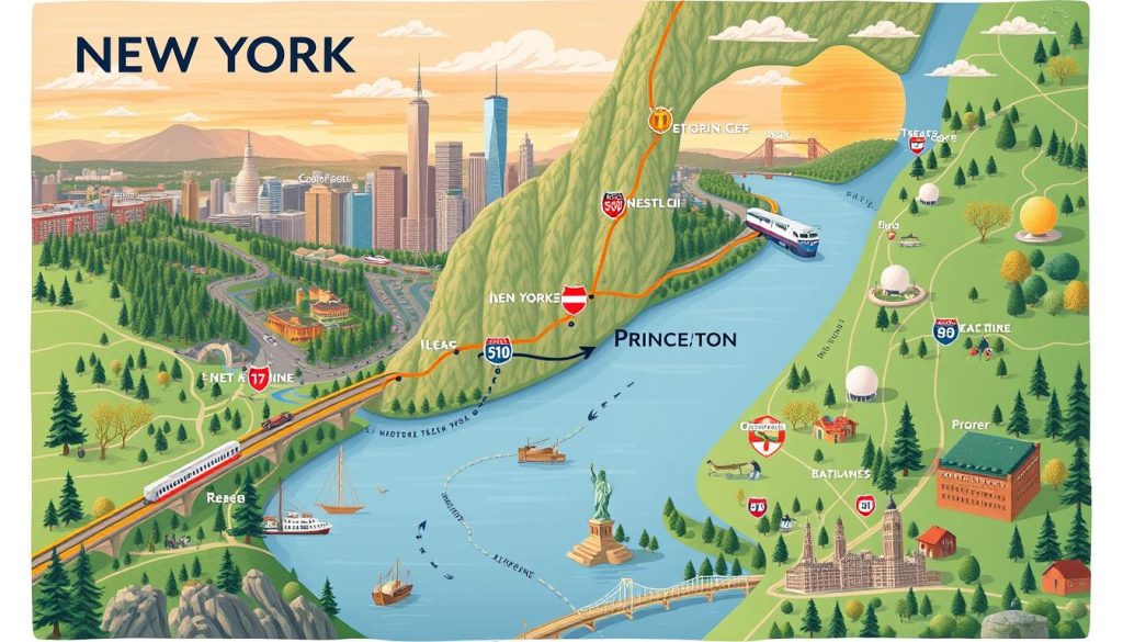 NYC to Princeton transport distance overview