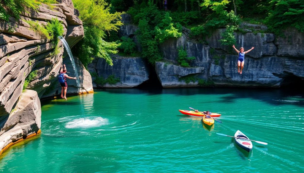 Outdoor attractions in St. Louis cliff jumping and kayaking Outdoor attractions in St. Louis cliff jumping and kayaking