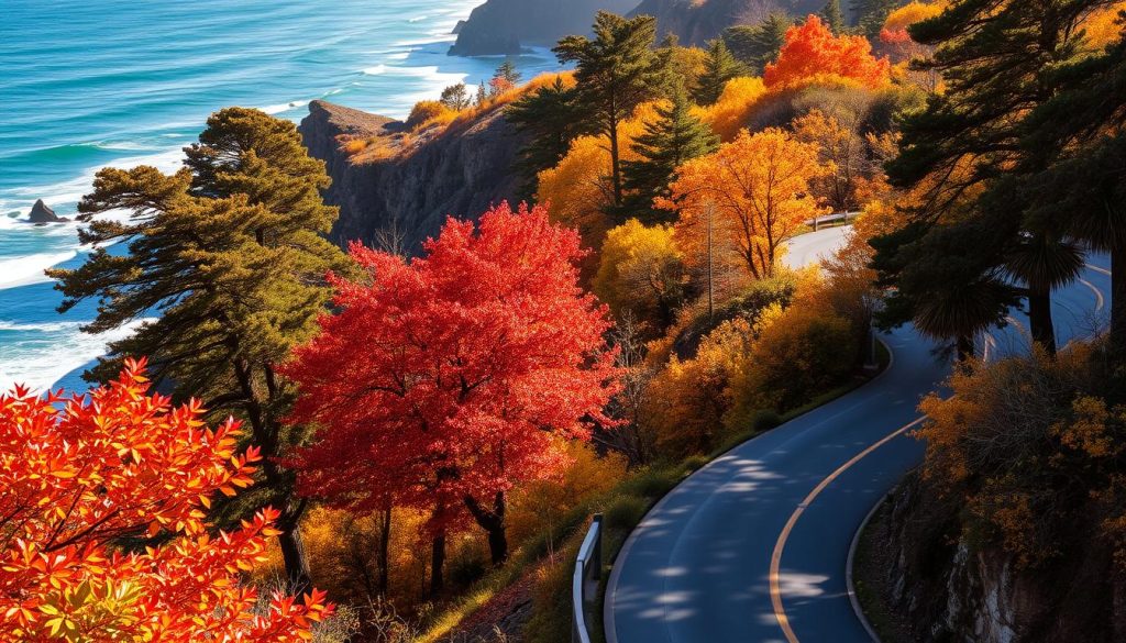 Pacific Coast Highway autumn scenery