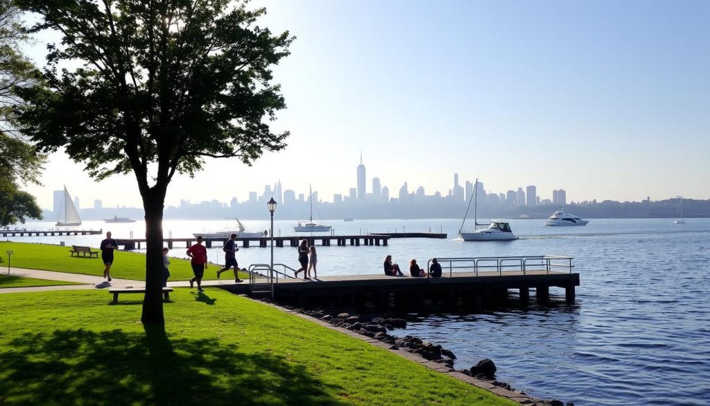 Pier A Park morning activities Hoboken