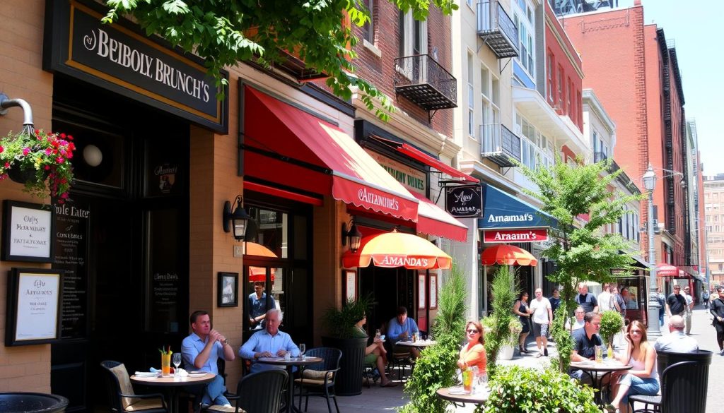 Popular brunch spots in Hoboken, including Anthony David’s and Amanda's Restaurant.