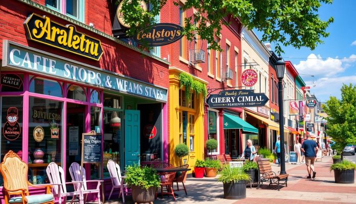 Quirky shops and cafes in Bardstown Road, Louisville