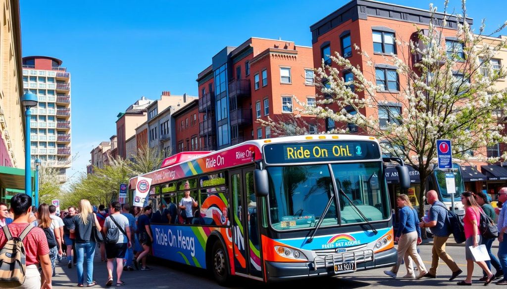 Ride On buses in Silver Spring