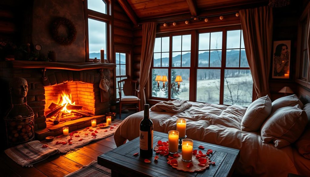 Romantic accommodations features for couples