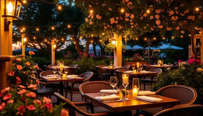 Romantic restaurants in Bloomington with outdoor seating?