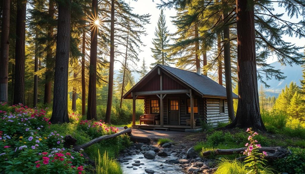 Secluded cabin retreat in nature Secluded cabin retreat in nature