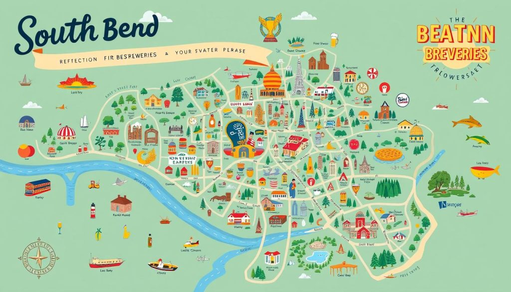 South Bend brewery map