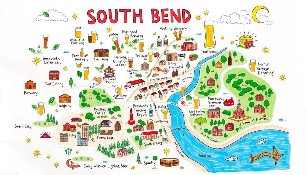 South Bend brewery map South Bend brewery map