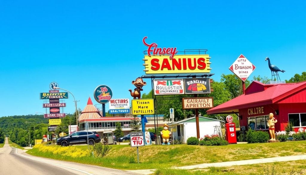 St. Louis to Branson day trip roadside attractions dining options