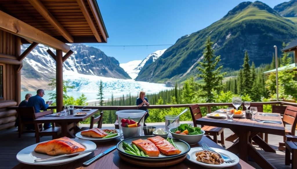 Taku Glacier Lodge dining experience Taku Glacier Lodge dining experience