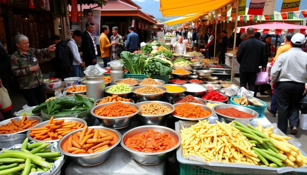 Thimphu weekend market local delicacies