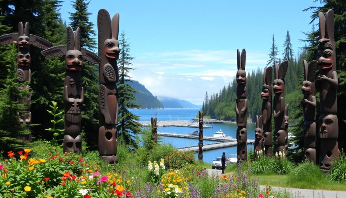 Where to find totem poles in Ketchikan?