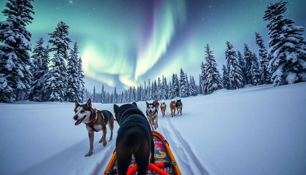 Winter dog sledding tours