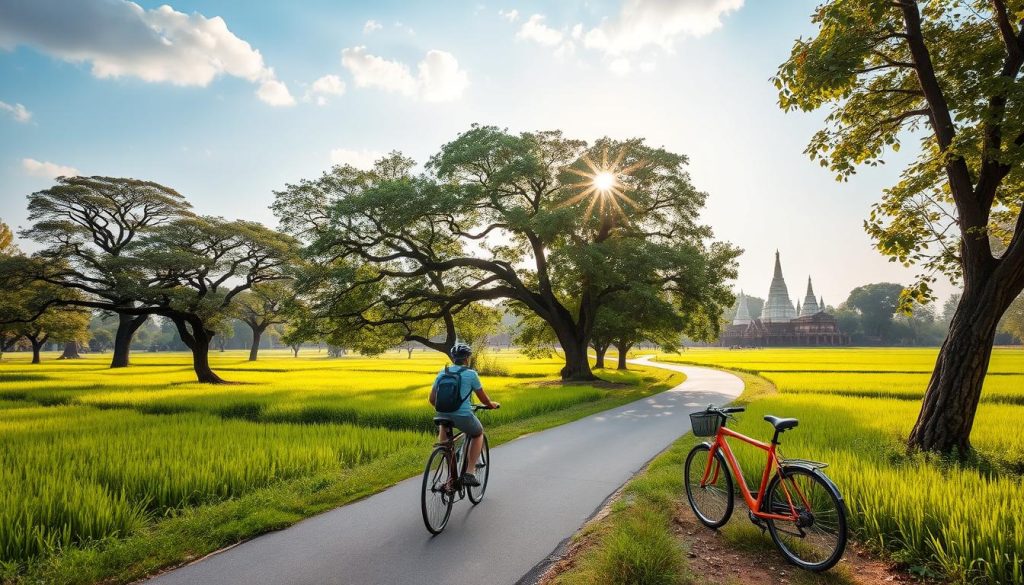 cycling in Lumbini