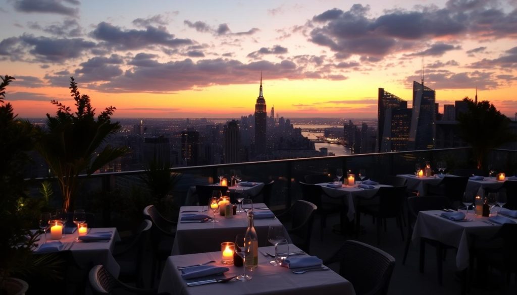 dining with skyline views in Jersey City