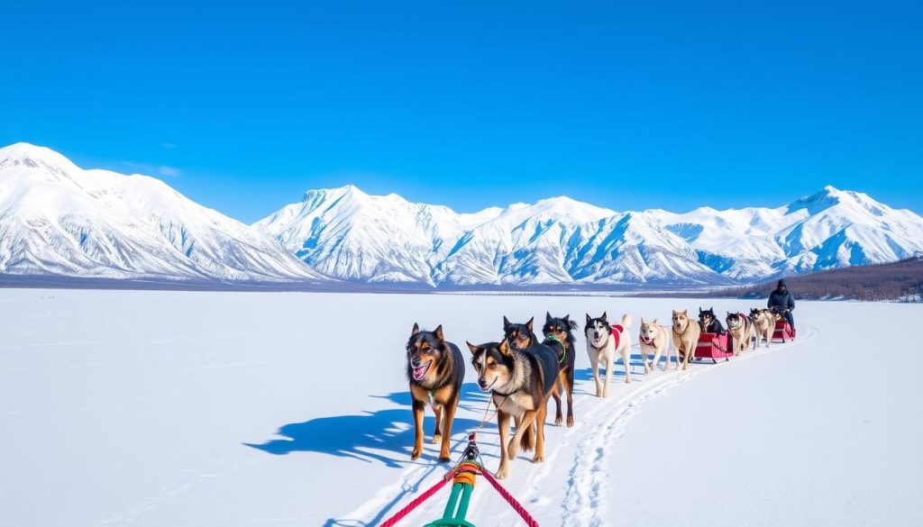 dog sledding in Alaska