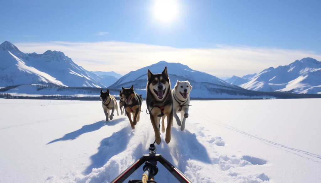 dog sledding in Alaska