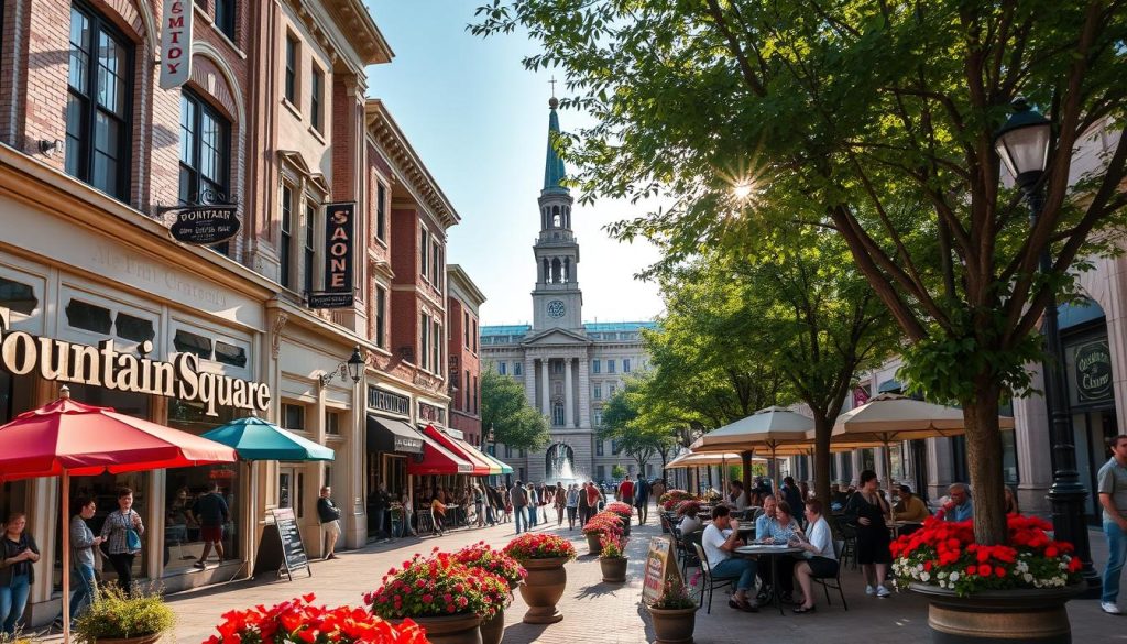 downtown Fountain Square shopping and dining options downtown Fountain Square shopping and dining options