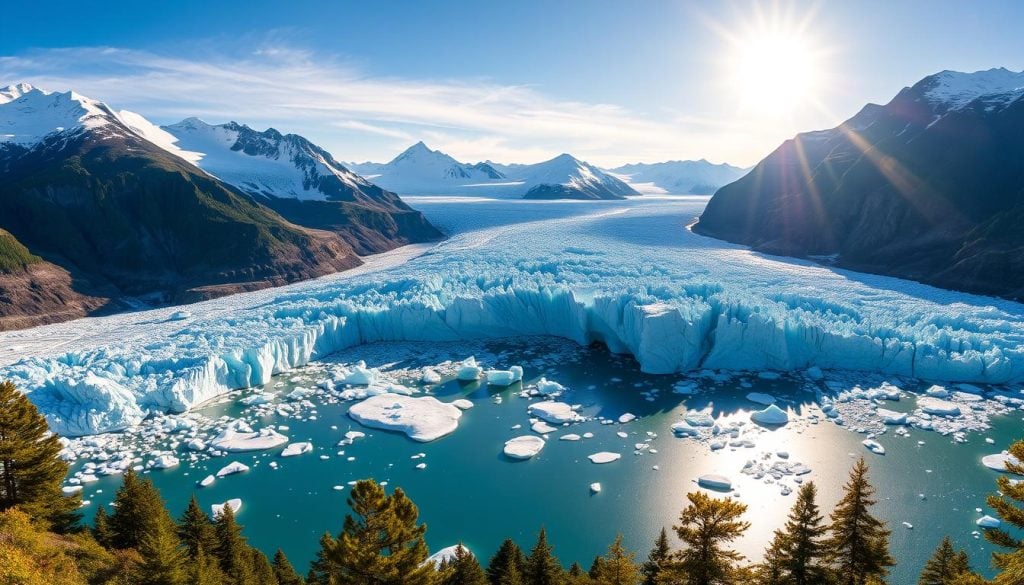 exploring glaciers in Anchorage