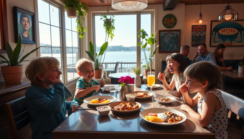 family dining in Hoboken