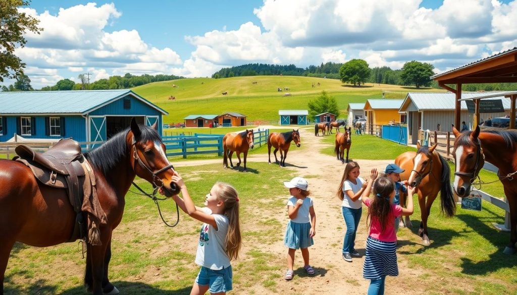 family-friendly horse farms with educational opportunities for kids