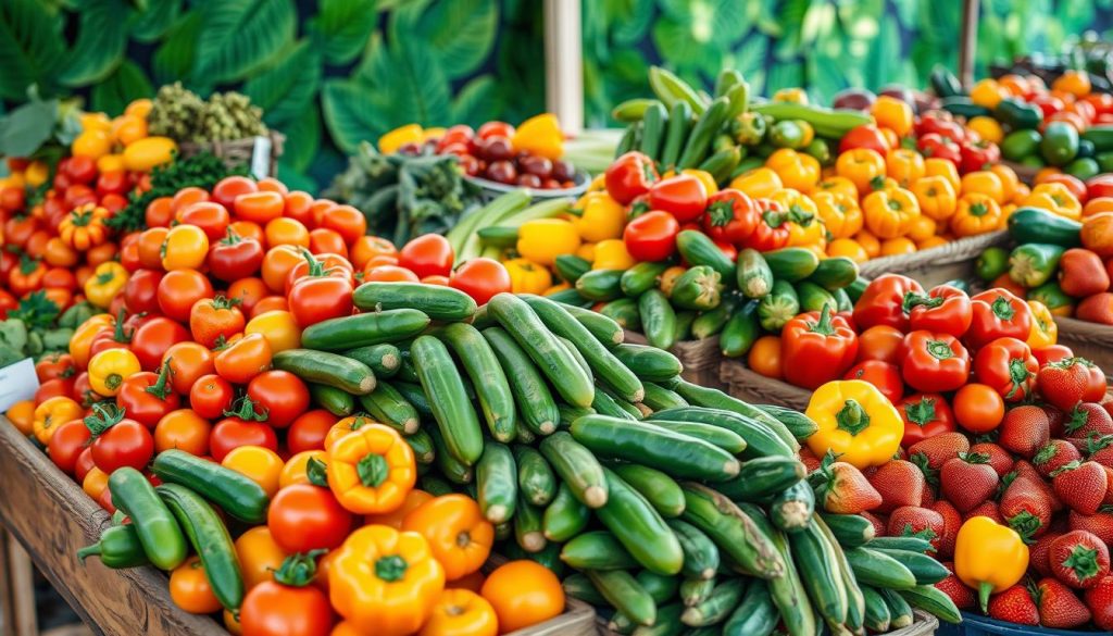 fresh fruits and veggies