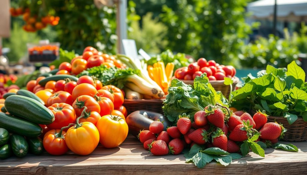 fresh local fruits and veggies