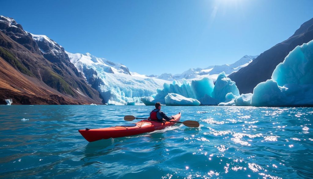 glacial kayaking in Alaska