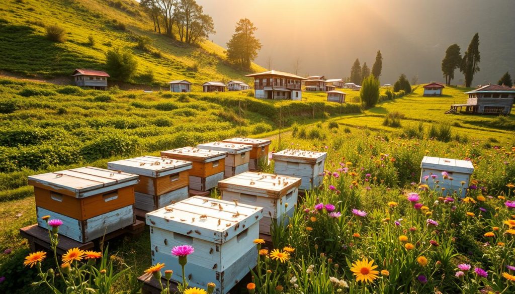 honey-making at bee farms