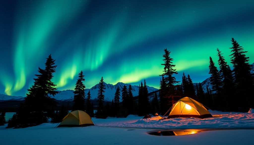 northern lights camping in Denali National Park northern lights camping in Denali National Park