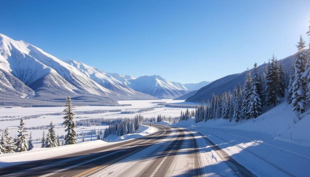 Alaska winter road trips along Seward Highway Alaska winter road trips along Seward Highway