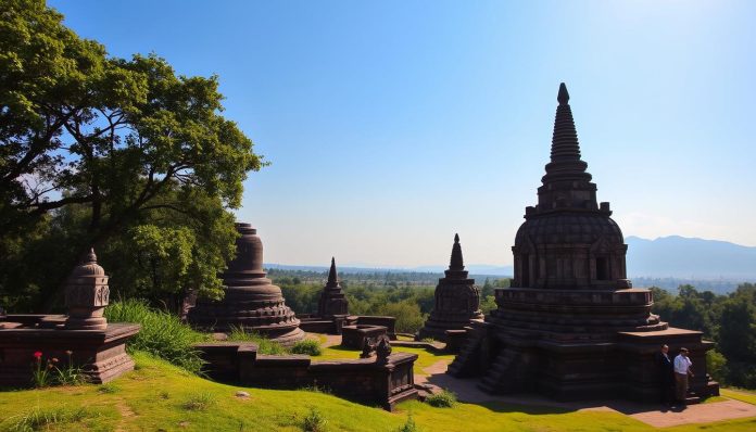 Ancient stupas and ruins near Lumbini