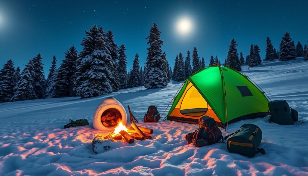 Backcountry winter camping setup Backcountry winter camping setup