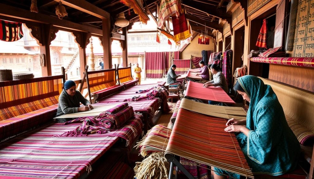 Bhaktapur weaving showcasing handcrafted fabrics