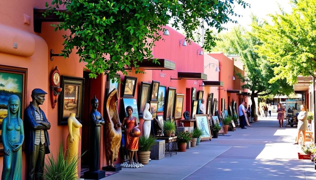 Canyon Road galleries showcasing contemporary and traditional art